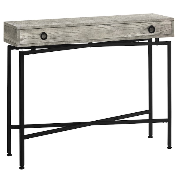 Accent Table - 42"L / Grey Reclaimed Wood / Black Console